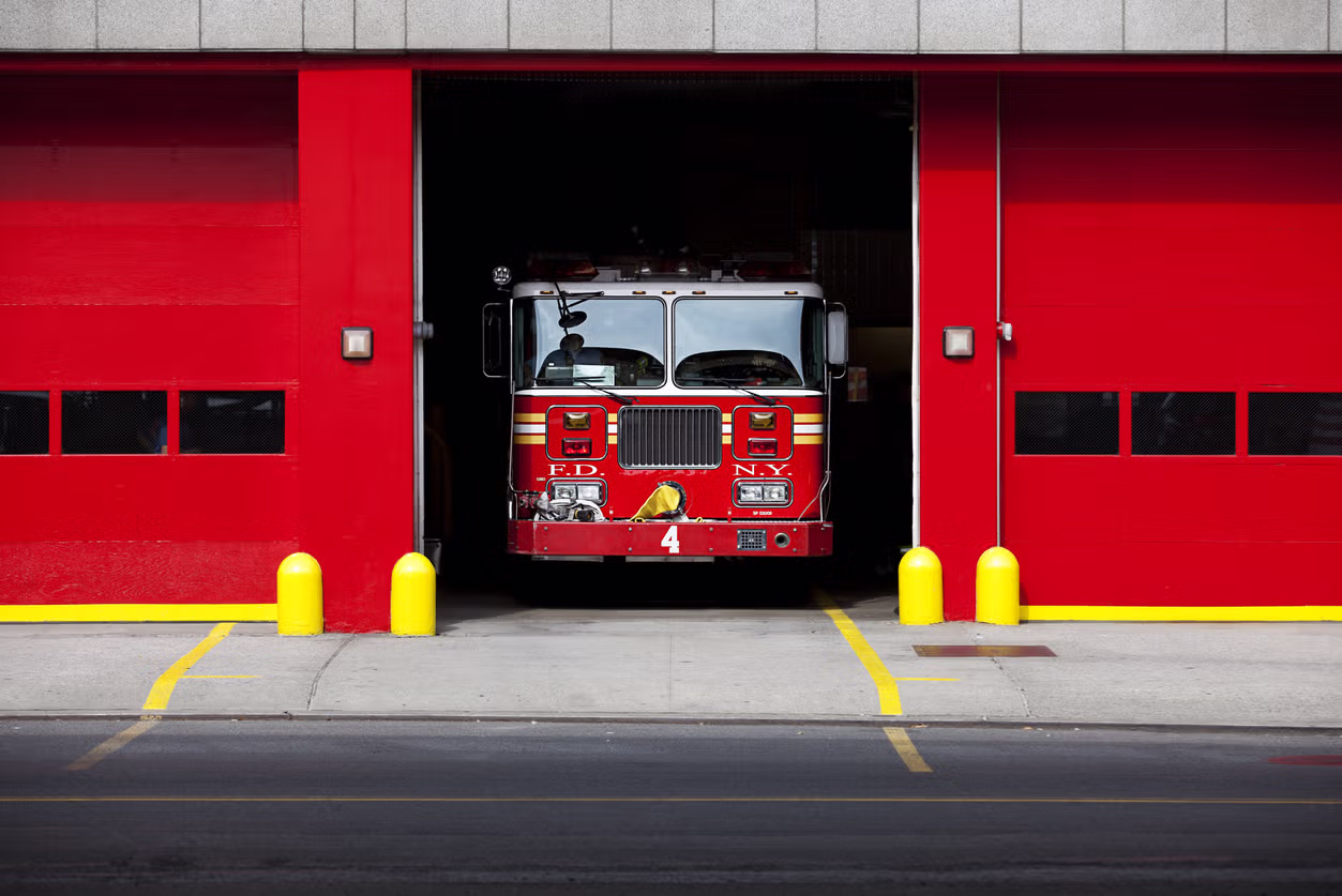 Fire Truck at Fire Station